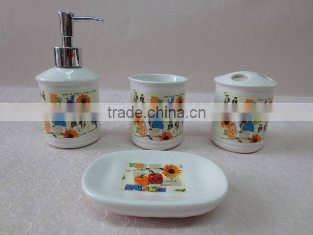 Ceramic Breakfast Set with 2ceramic cups +sugar pot +tray