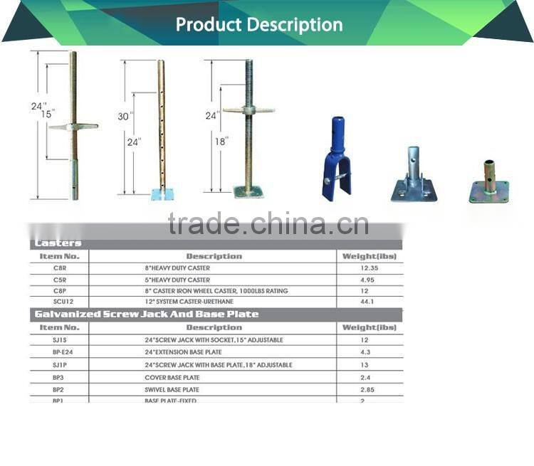 Hot dipped galvanized adjustable jack base
