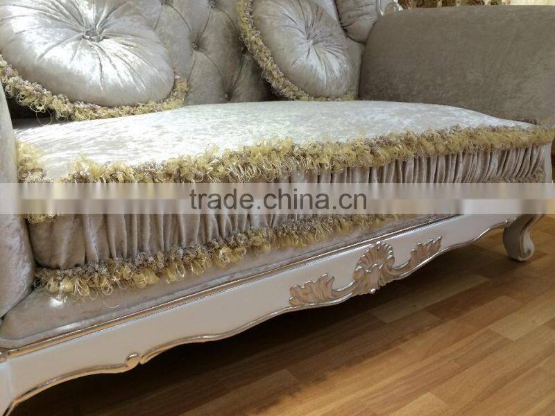 modern France wooden fabric sofa set living room design