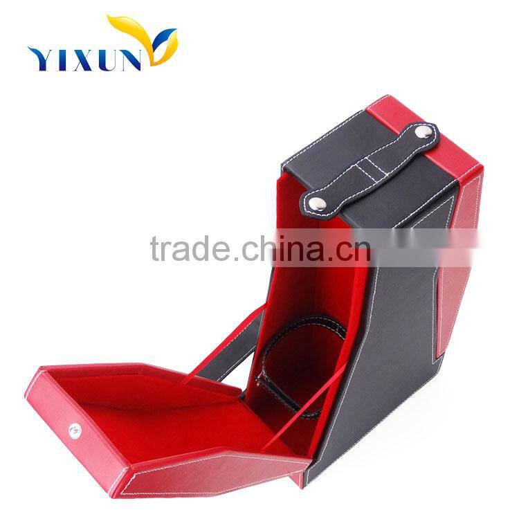 Hot sell PU Leather Wine Box | empty wooden wine box