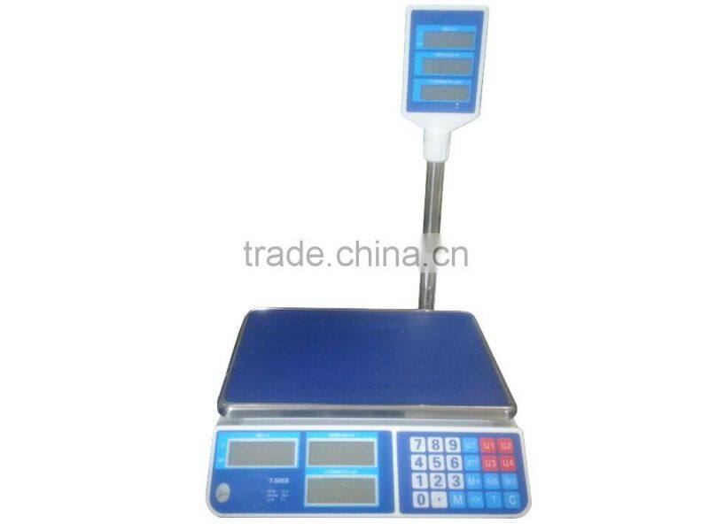Price computing scale with pole