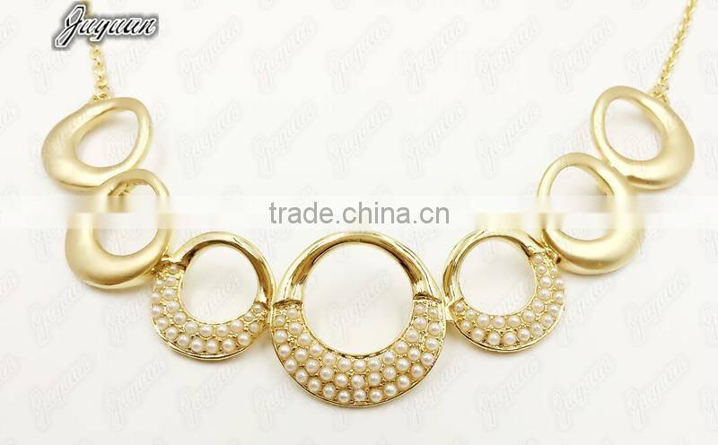 Juyuan Fashion 18K Gold Plated Pendant&Earring Pearl Set