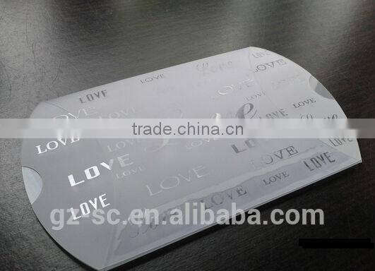 2014 sliver stamping recycled pvc pillow box