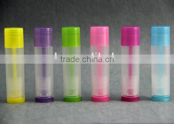 colored transparent lip balm container