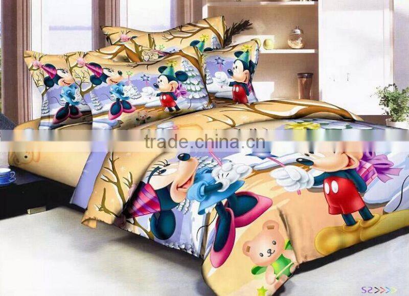 kids cartoon bedding set of 100% polyester fabric