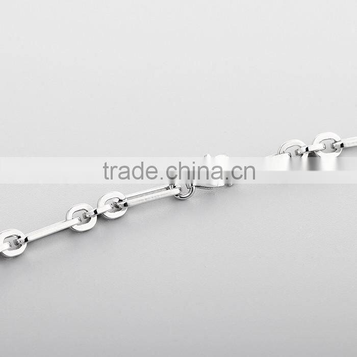 925 Sterling Silver Stone Chain Necklace Jewellery SNP029W