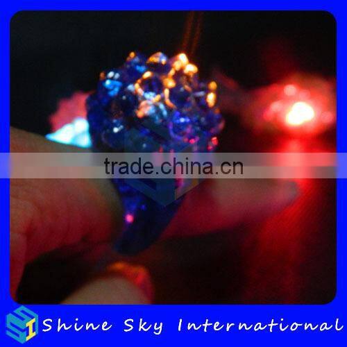 Light up flashing ring promotional gifts soft strawberry multicolors flashing ring
