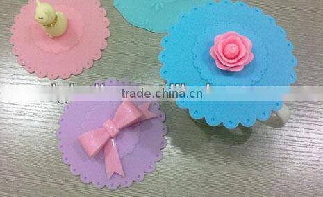 FDA/LFGB/SGS standard silicone cup lid , cute silicone cup cover
