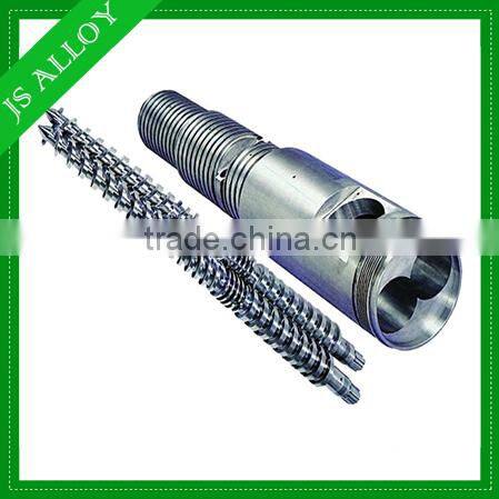 High speed bimetallic conical twin screw and barrel for pipe extrusion machine