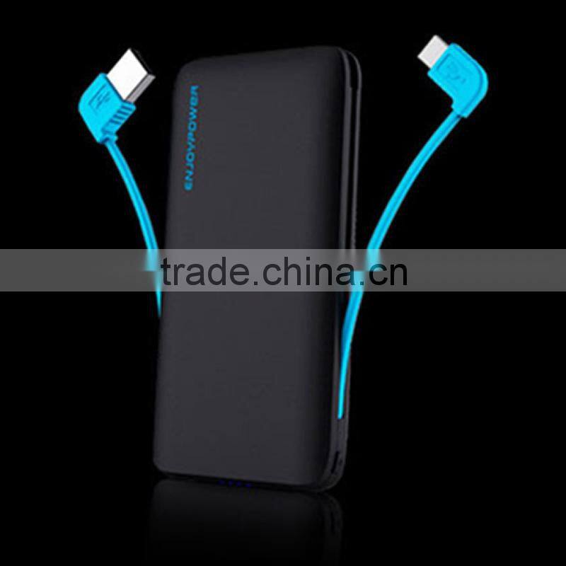 5000mah Ultra Slim Ultra Compact Power Bank External Battery Portable Battery with Built-in Micro Usb Cable