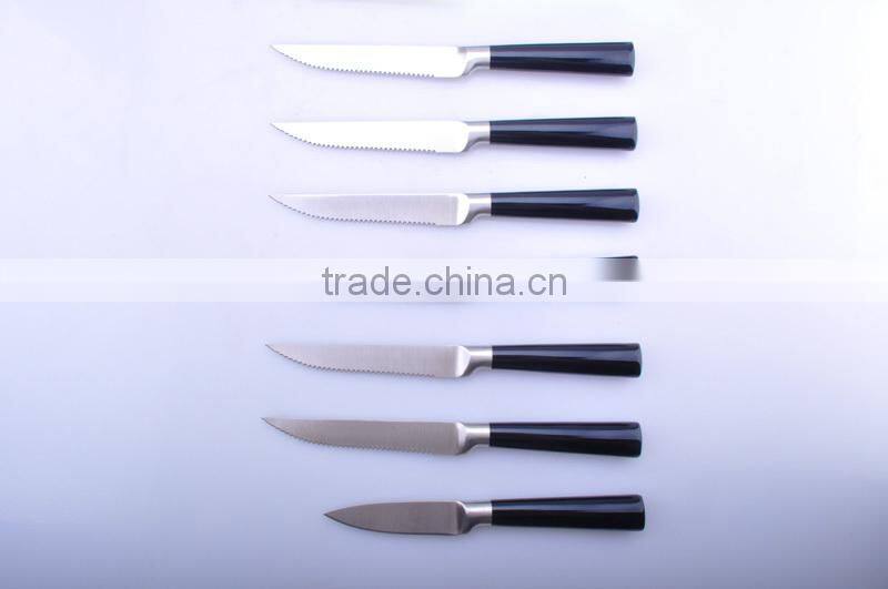 2016 Hot selling 12pcs kitchen knife set with a coating block