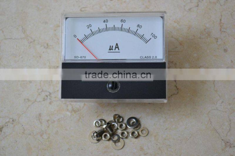 Class 2.0 DC 100uA Panel Meter SD-670-1-100(DC-100uA) 60x70mm