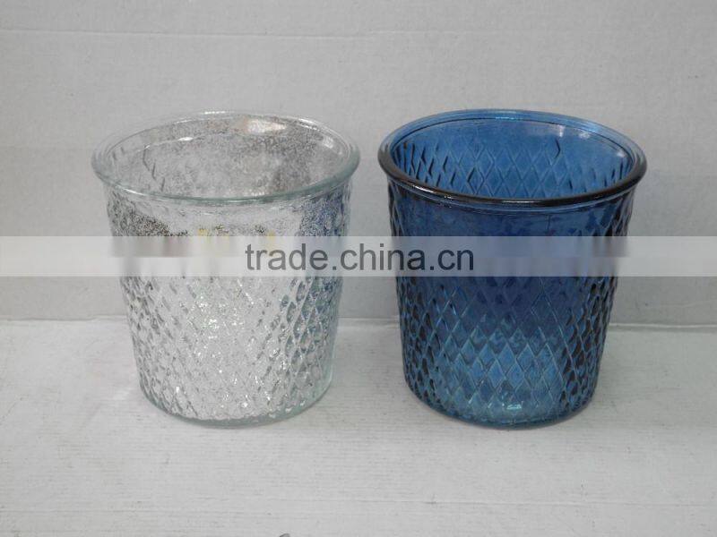 mini wide mouth glass diamond eletroplating silver vase with more style