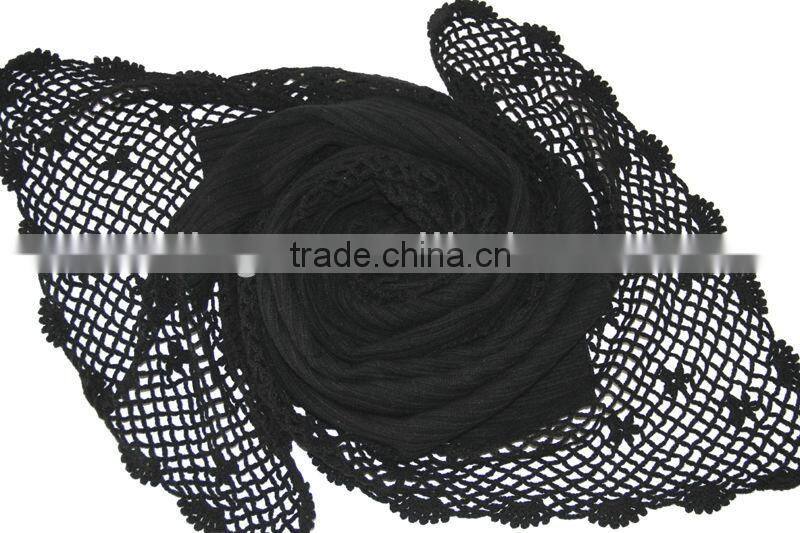 lace crochet edging cashmere scarf