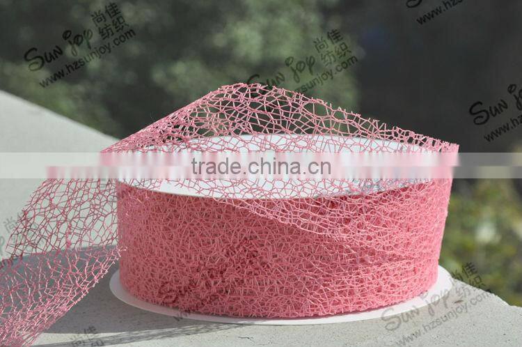 Wholesale christmas netting ribbon 50mm width