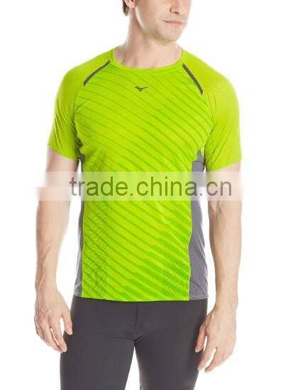 Custom Men's breathable 100% polyester sportwear Running Tee shirt