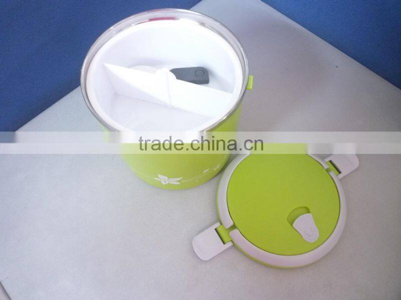 HGL-9718B,1.8L Stainless Steel Hot Insulated Food Carrier with spoon,pink,green,blue