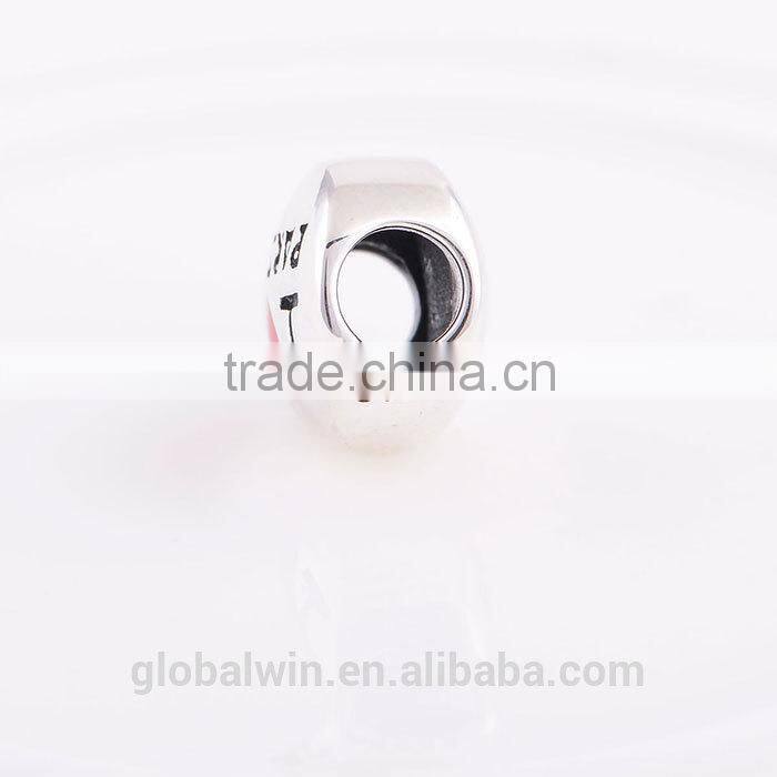 925 Sterling Silver Charm Enamel Heart Paris Charms Silver Beads For Snake Chain Bracelet DIY Jewelry