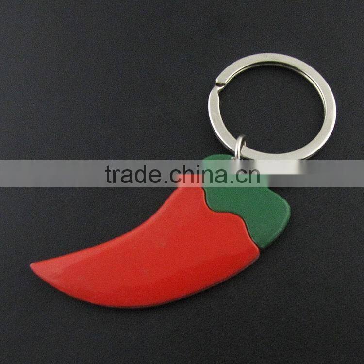 Bright chili pepper keyring in red or green chili