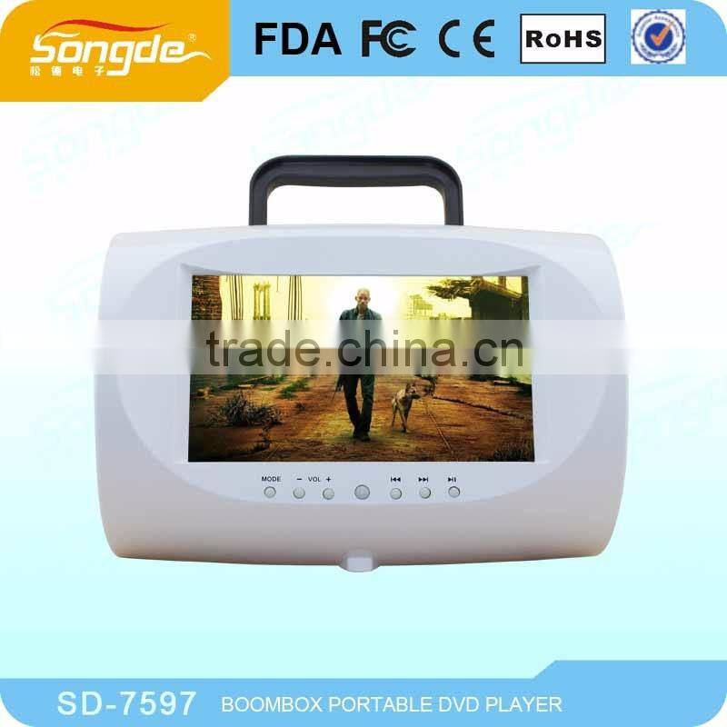 Portable DVD CD MP3 Boombox Player with USB/TV/FM