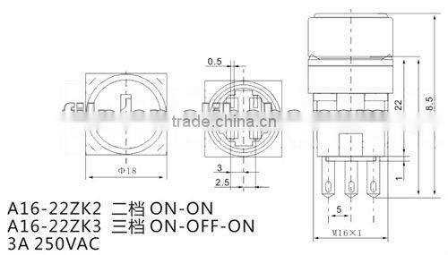 YL6-114 22mm mini push button switch latching