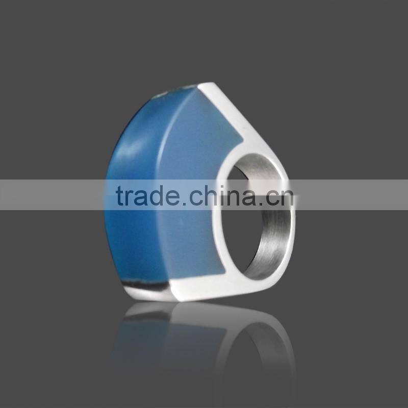 Fashion gemstone rings stainless steel 316L