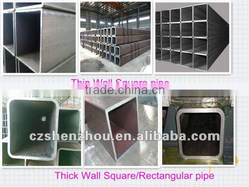 Thin wall galvanized square steel pipe/tube