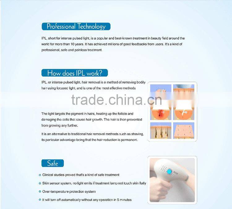 Household orginal DEESS IPL 300000 flash cartridge lifetime painless epilatory woman mate hair removal epilator with skin tone s