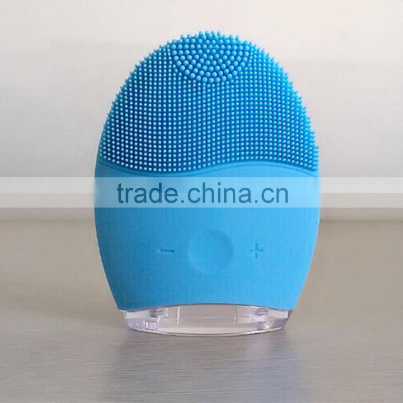 LED Light Vibration Face soft slicon Brush/Bubble-free Cleansing Gel
