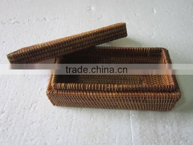wholesale paper napkins storage bamboo rattan basket from Vietnam