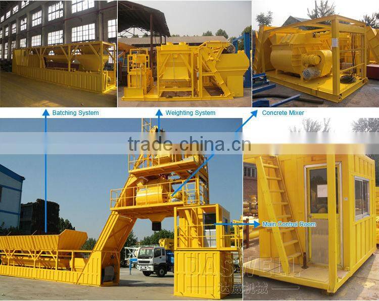 High Efficient Precast Mixed Mobile Concrete Batching Plant with Silo
