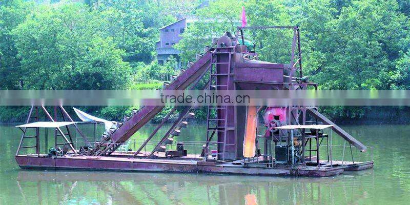 Low price bucket chain gold mining dredger in China