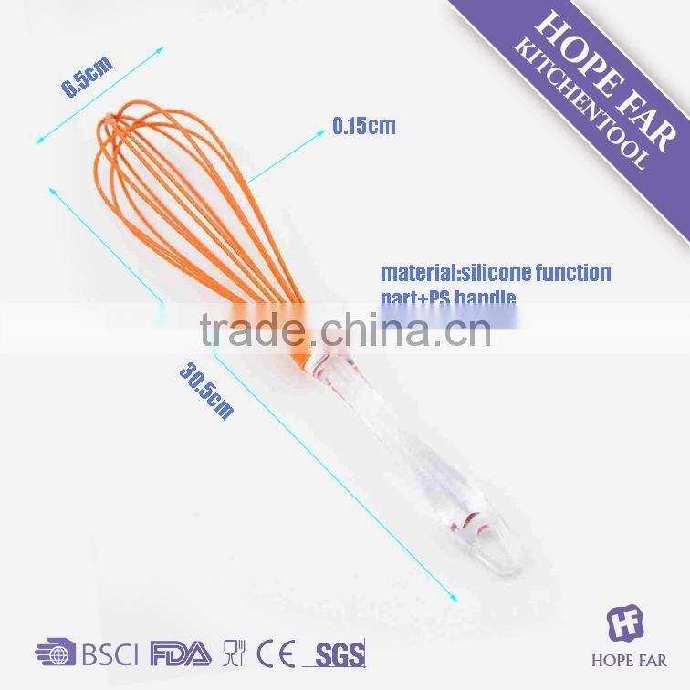 0300210 High quality 12" orange color silicone egg beater