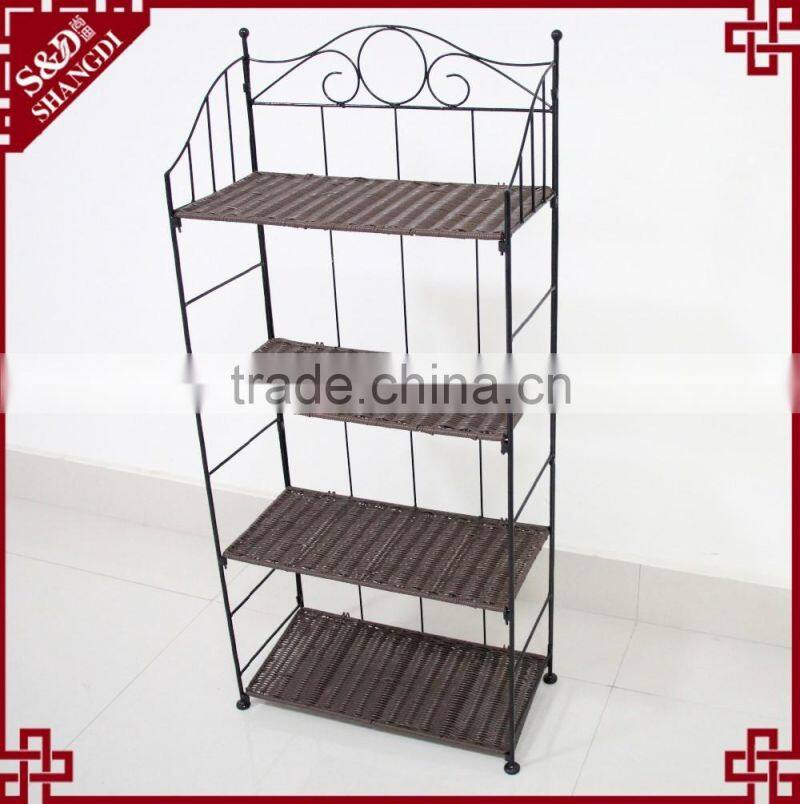 100* handmade pe rattan home kitchen storage rack storage shelf