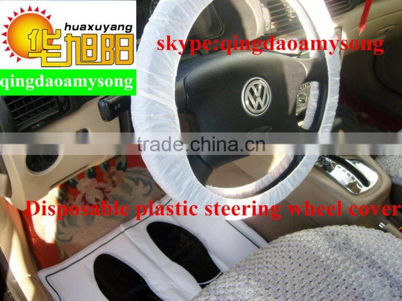 Disposable plastic car steering wheel cover