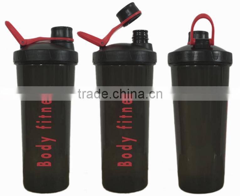 Wholesale 700ml protein shaker BPA free, FDA approved with color shaker ball, easy to carry