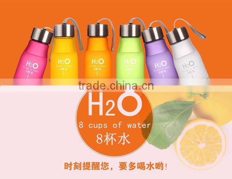 stock! h20 8 cups of water lemon bottle 600-700ML H2O colored lemon bottle with heapest price, low moq, paypal acceptable