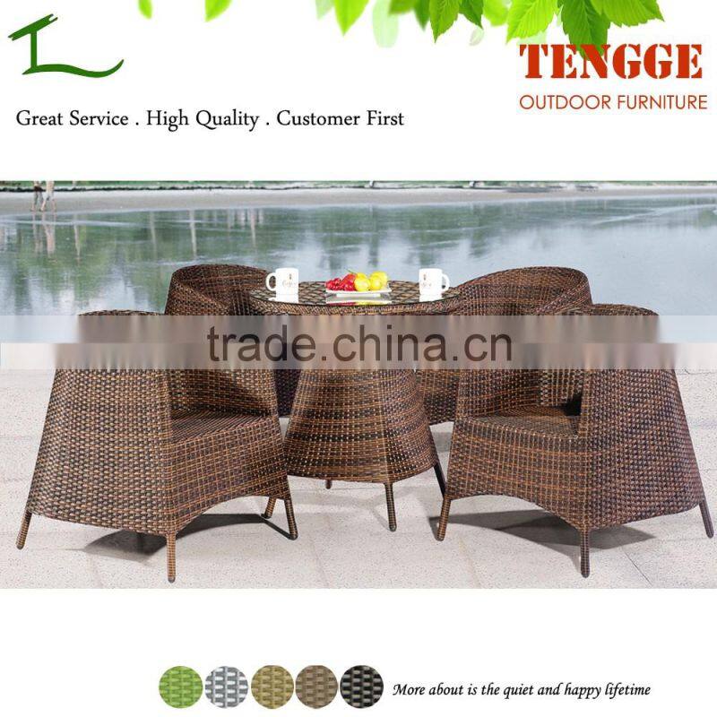 TG-8045 Outdoor and indoor rattan furniture modern cafe chairs and tables