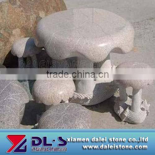 Hand carved outdoor marble garden table and chair