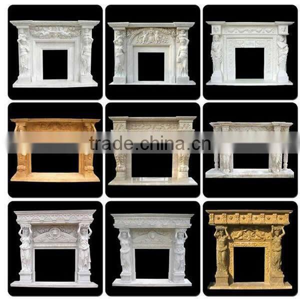Natural White Fireplace Mantel Stone