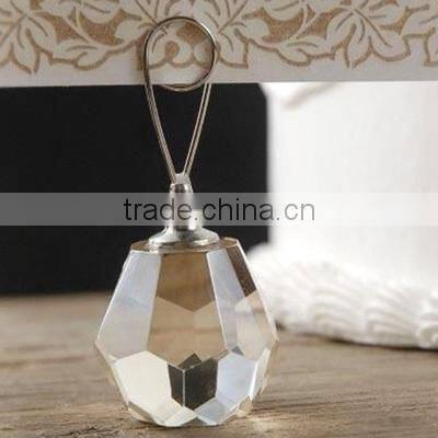 crystal facet place card holder