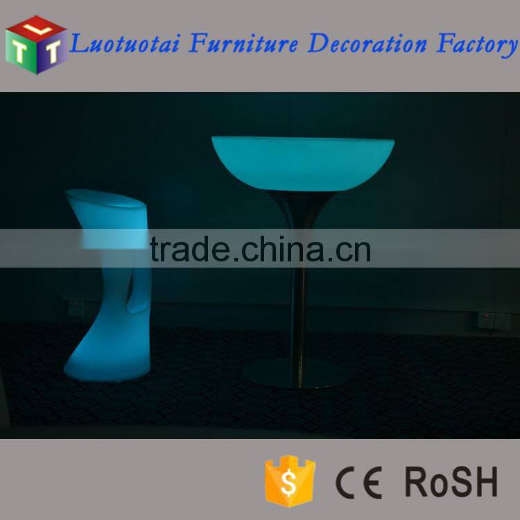 RGBW color change remote control high round light up cocktail led table