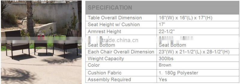 Rattan Patio Furniture Set Wicker Garden Lawn Chair