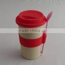 450ml eco plant fiber drinking cup with silicone lid