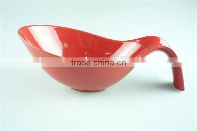 Colorful black/yellow/red glazed ceramic spoon holder kitchen utensil rest 12.2 inch