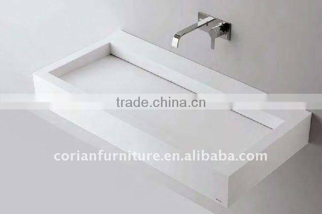 New design 2016 corian wall hung wash hand basin