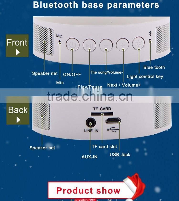 Christmas gift mini portable snowman shape bluetooth speaker with LED light