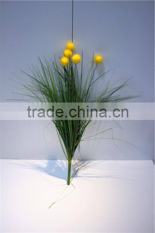 Home and outdoor garden table wedding gate decoration 60cm or 24inches Height artificial 3 heads yellow flowers E04 0617