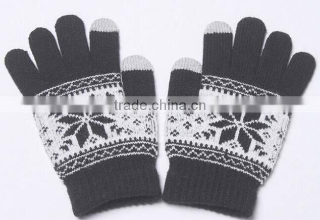 New Octagonal Flower Touch Sensor Gloves Winter Warm Touch Sensing Gloves