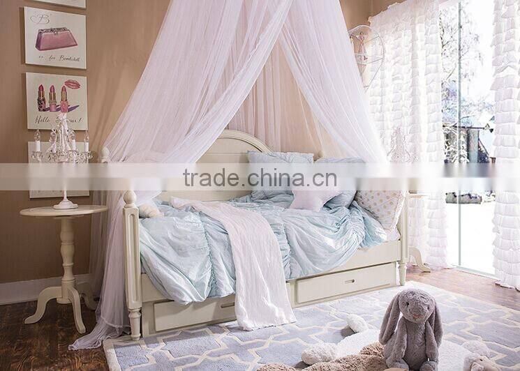 Antique French Style Princess Snow White Pure White Solid Carving Daybed with Two Big Drawers BF11-02274b